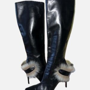 Christian Louboutin Black Heeled Boots with Stiletto Heel